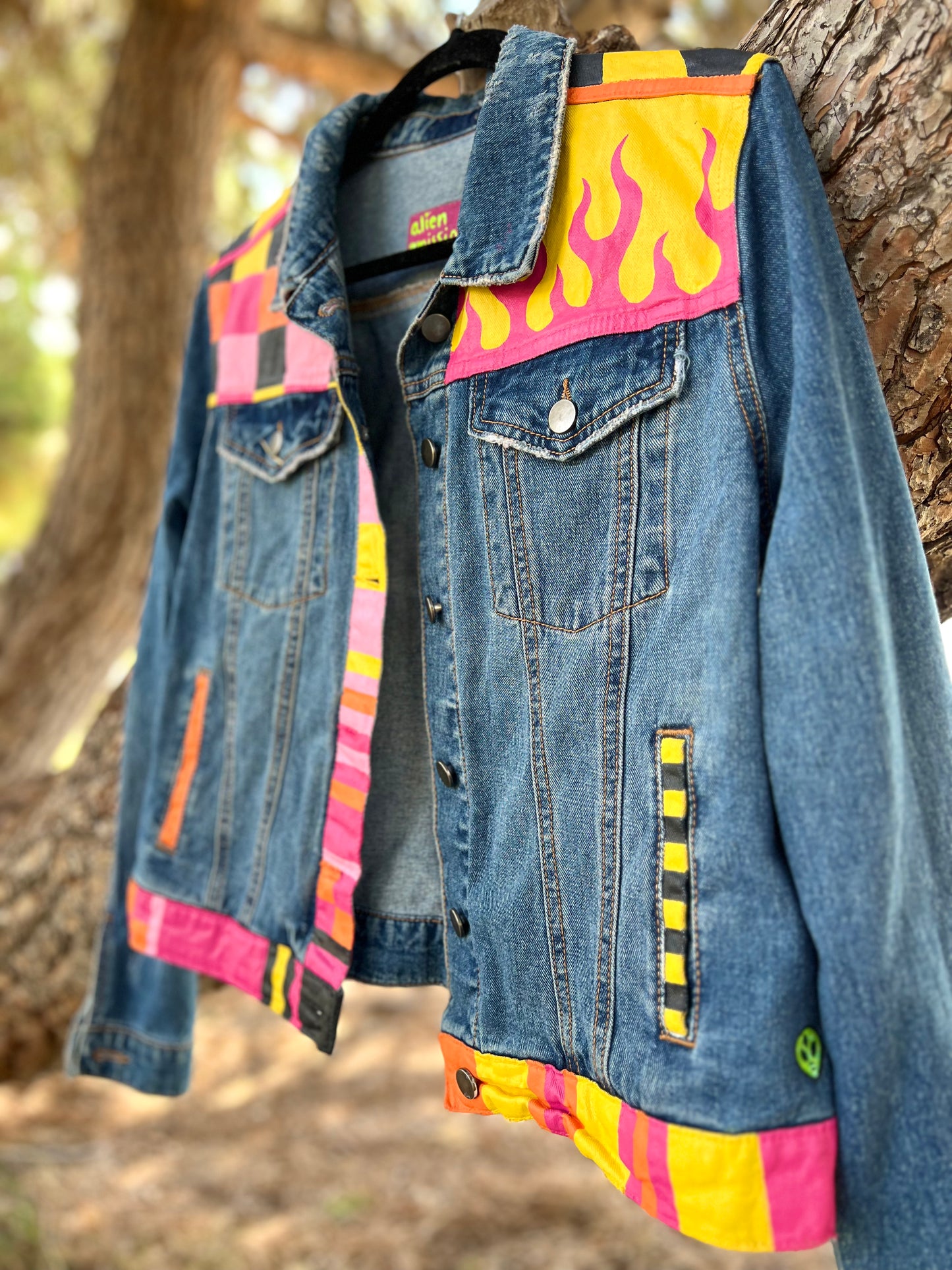 MALIBU SUNSET hand-painted denim jacket