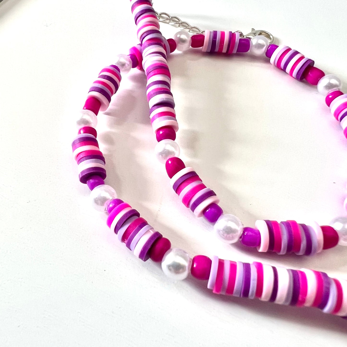 "BUBBLEGUM" choker style bead necklace