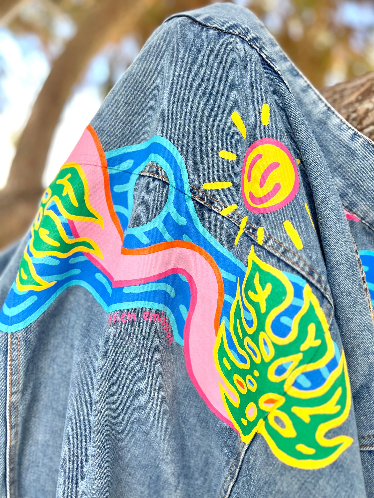 CALI SUN hand-painted denim jacket