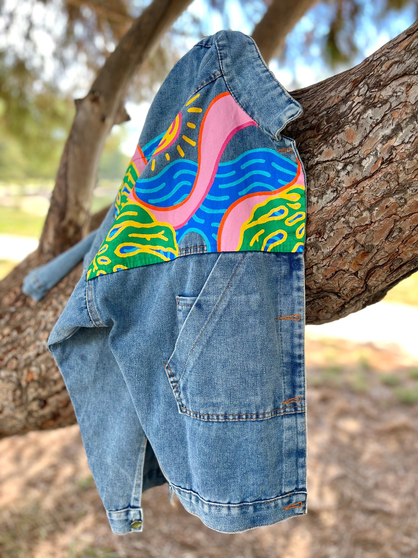 CALI SUN hand-painted denim jacket