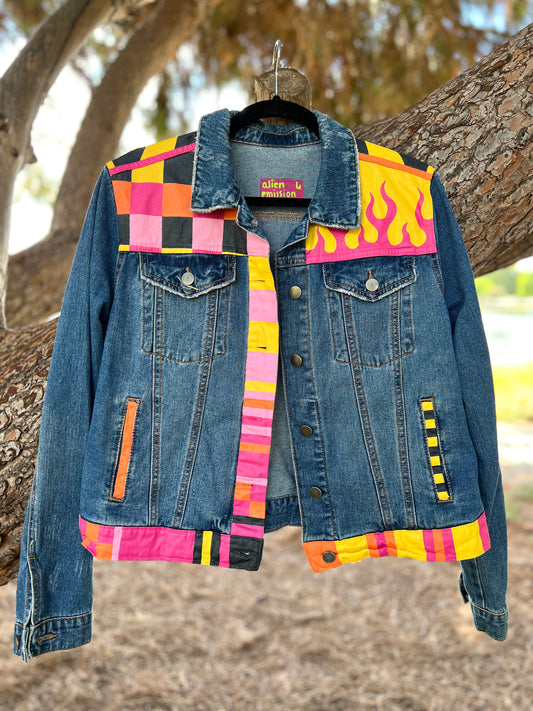 MALIBU SUNSET hand-painted denim jacket