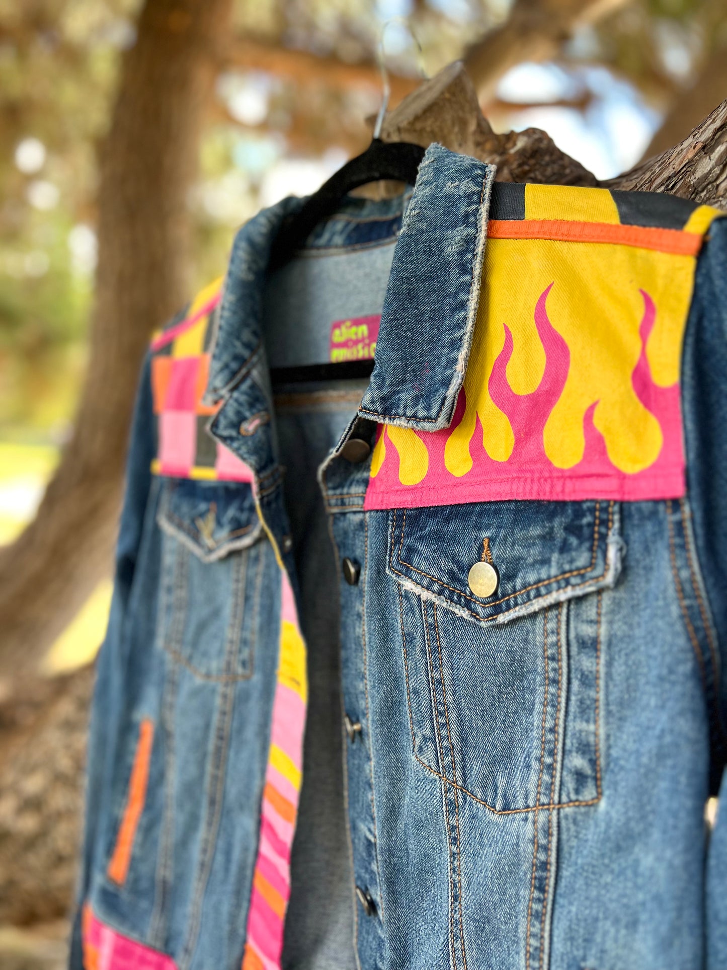 MALIBU SUNSET hand-painted denim jacket