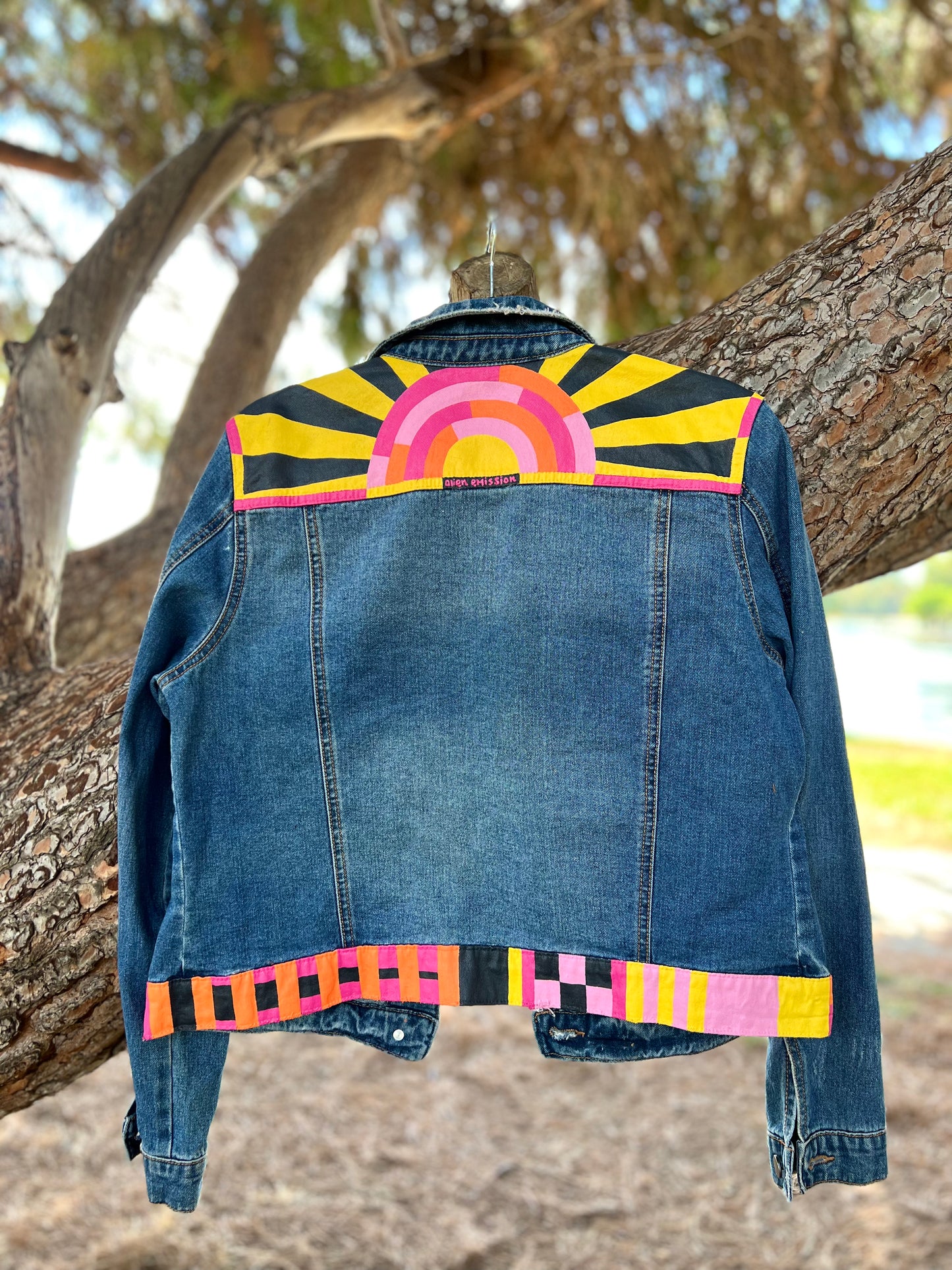 MALIBU SUNSET hand-painted denim jacket