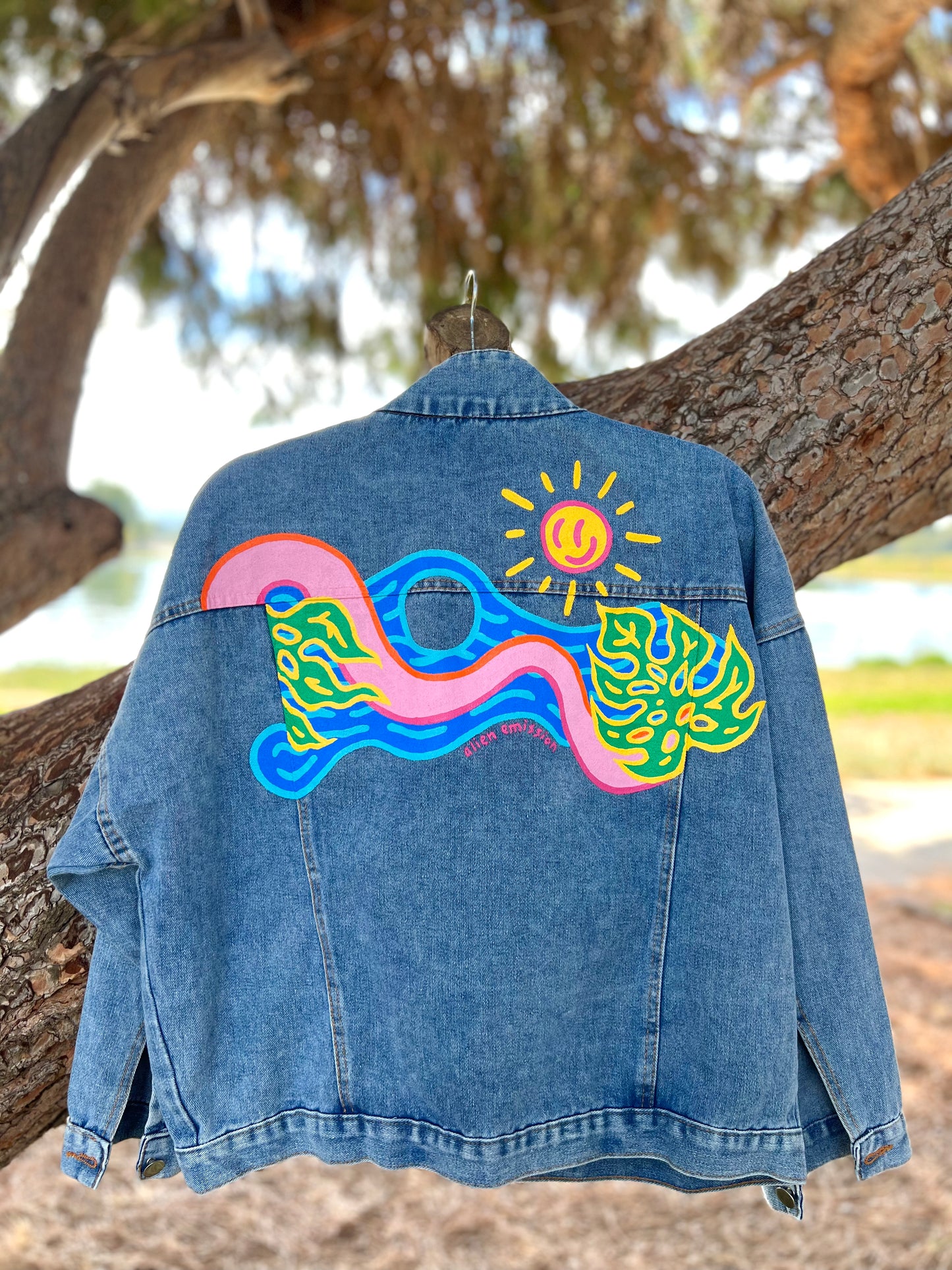 CALI SUN hand-painted denim jacket