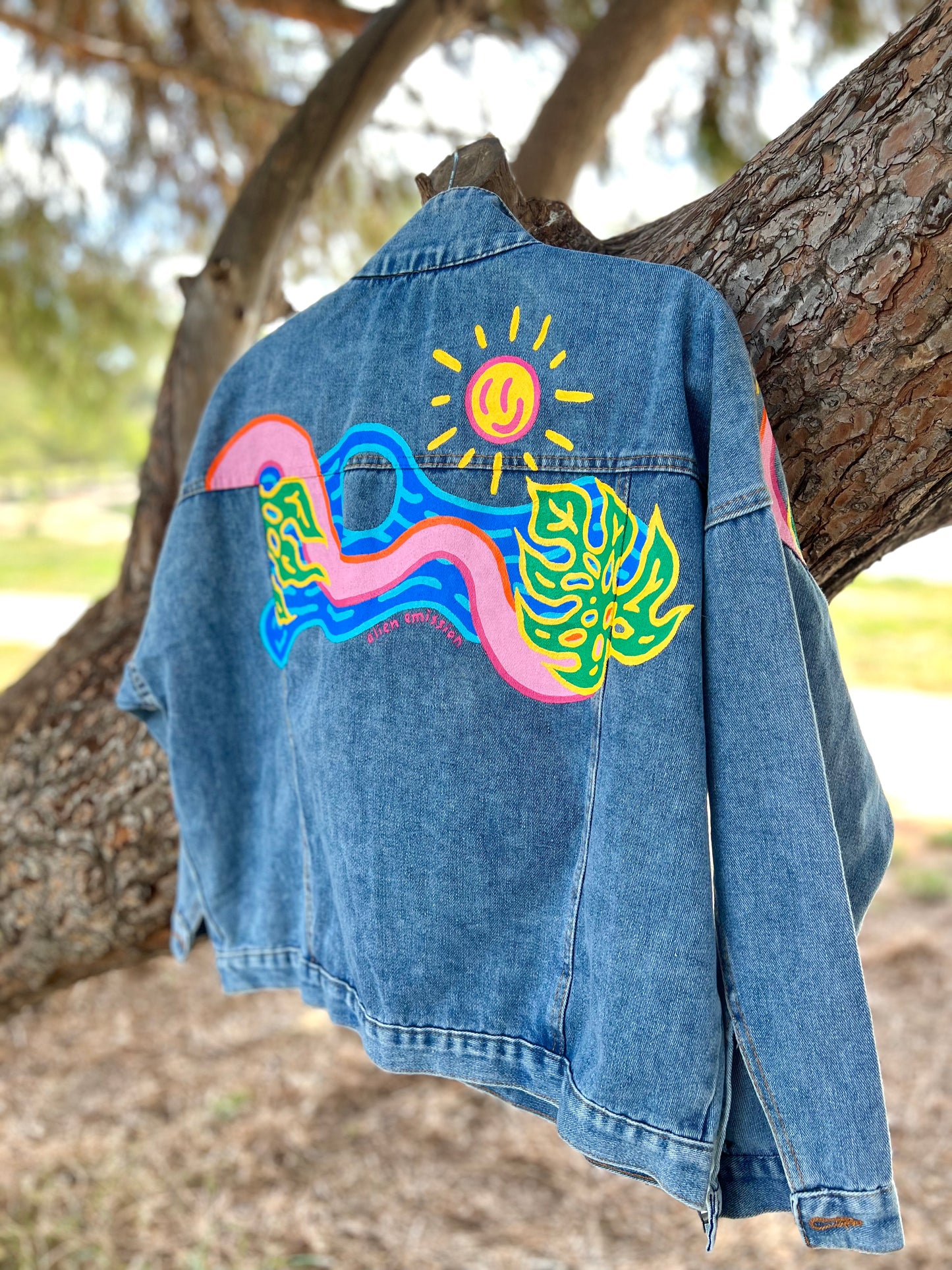 CALI SUN hand-painted denim jacket