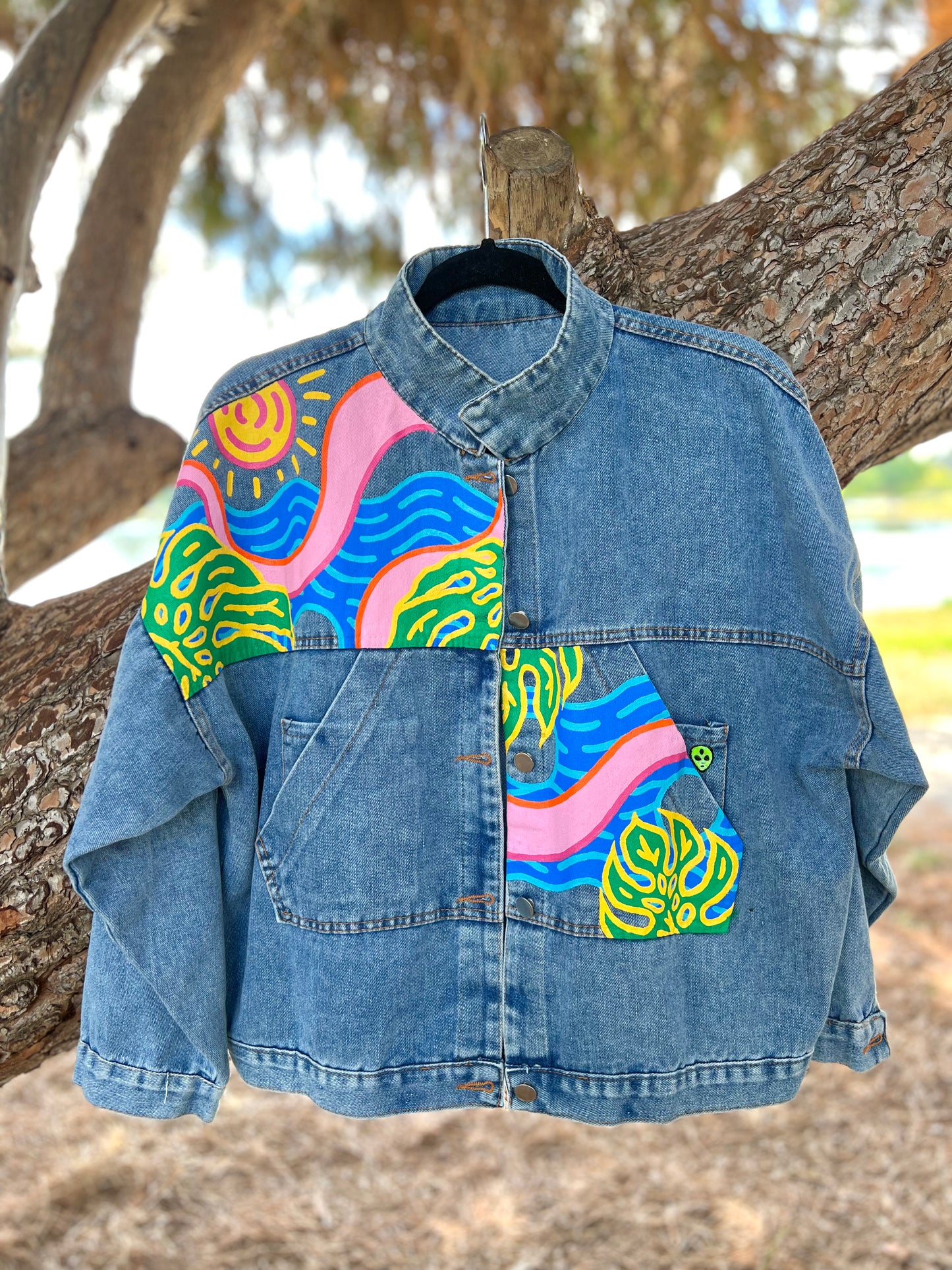 CALI SUN hand-painted denim jacket