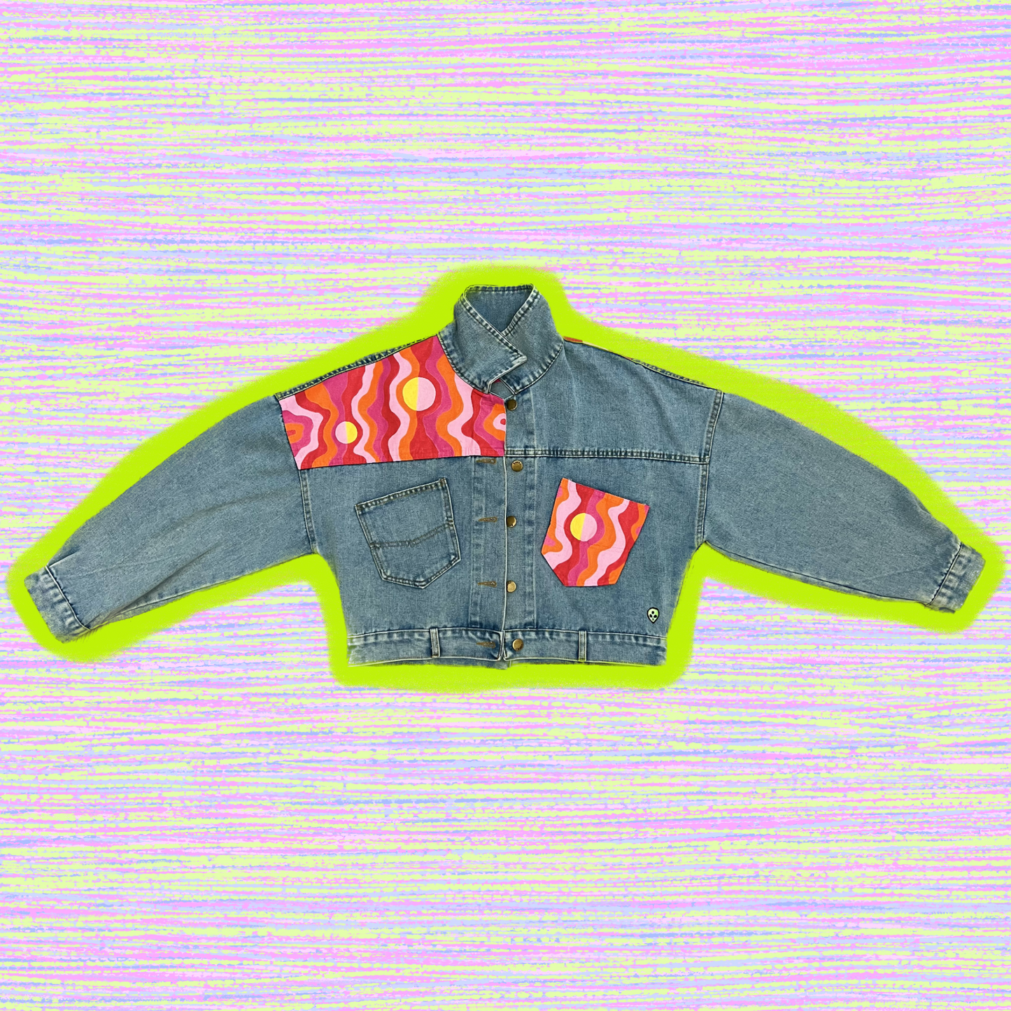 WARM SQUIGGLE hand-painted denim jacket