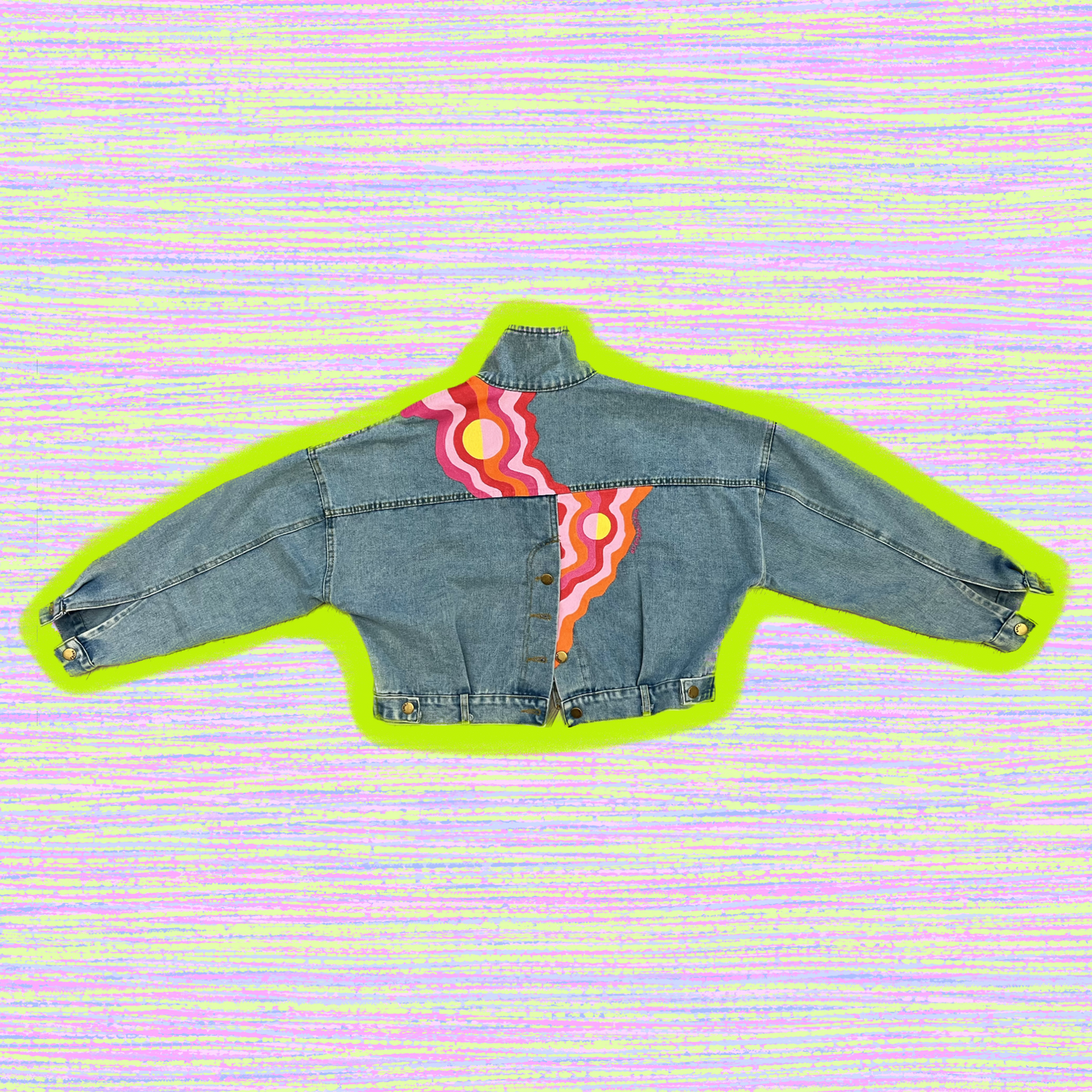 WARM SQUIGGLE hand-painted denim jacket