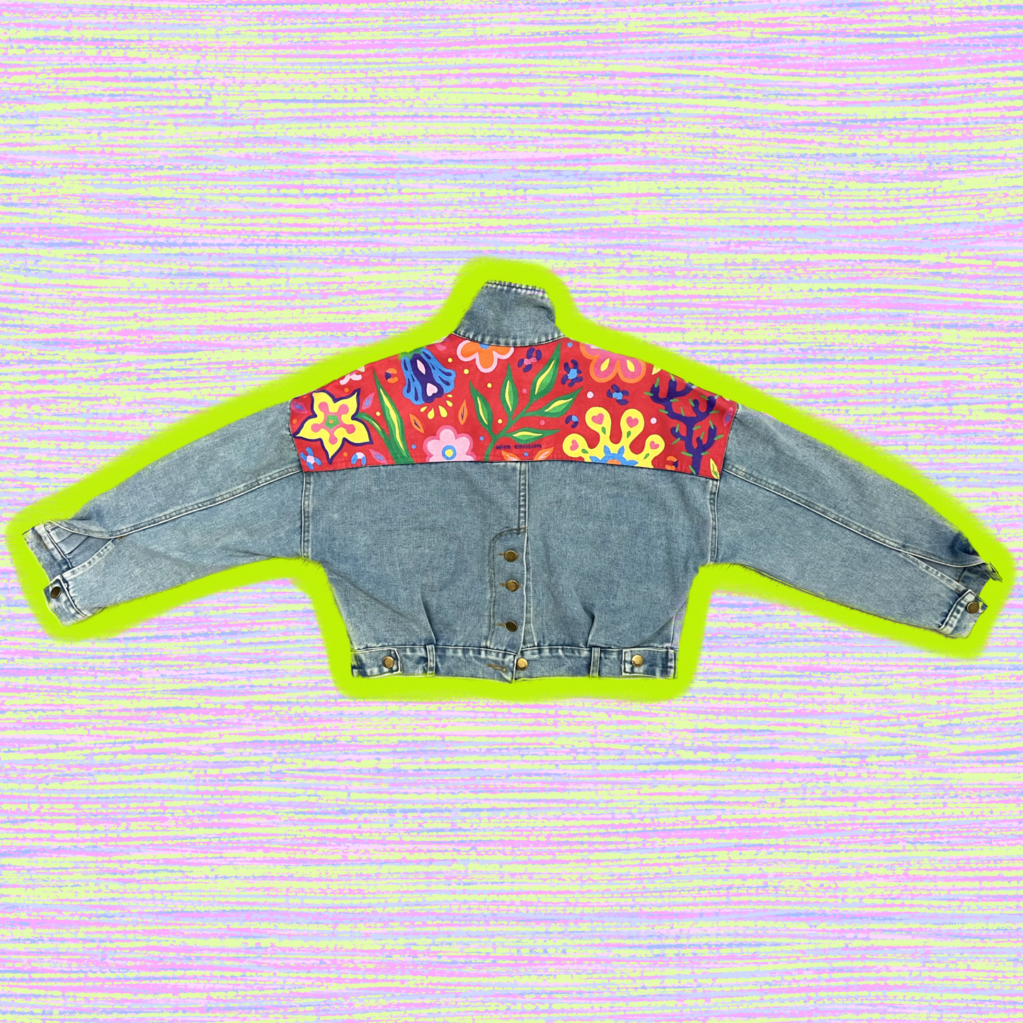 FLORAL BLOSSOM hand-painted denim jacket